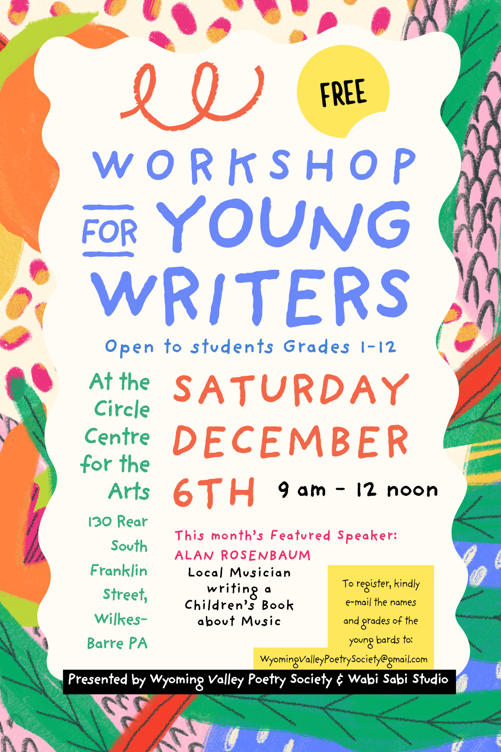 Dec 2025 Young Writers Workshop flyer